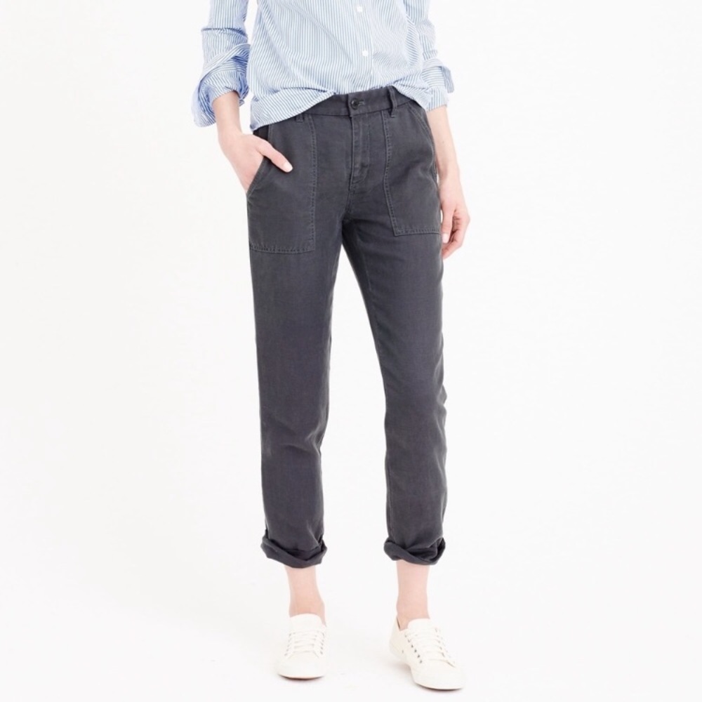 NWOT JCrew washed black relaxed weekend pant.